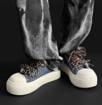 画像5: Unisex Almond-toed round-toe platform lace-up sneakers　ユニセックス男女兼用アーモンドトゥラウンドトゥ厚底レースアップスニーカーシューズ (5)