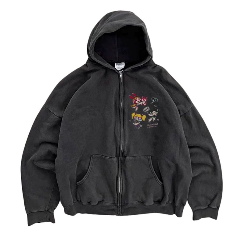 画像1: The Powerpuff Girls Zip-Up Hoodie　ユニセックス 男女兼用パワーパフガールズ ジップアップフーディパーカースウェット (1)