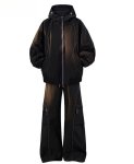 画像1: Unisex Basic Line Hoodie & Pants Set Jacket and Pants Set　フーディ＆パンツベーシックライン付きセットアップ上下  (1)