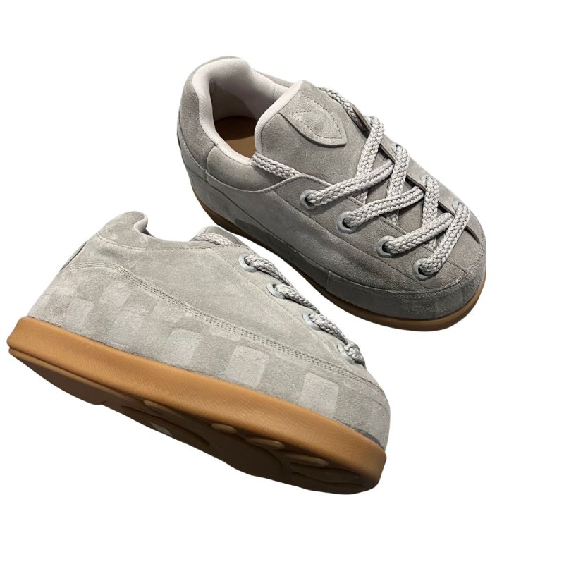 画像5: Unisex Platform Puff-Quilted Lace-Up Sneakers round-toe  sneakers　ユニセックス男女兼用厚底レザーラウンドトゥパフ厚底レースアップスニーカーシューズ (5)