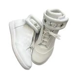 画像4: Leather high-top sneaker boots with five-star studsshoes ユニセックス 男女兼用レザー5スタースタッズハイカットレースアップスニーカー shoes ユニセックス 男女兼用ペイズリーバンダナ柄ポイントレザー レースアップスニーカー (4)