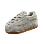 画像2: Unisex Platform Puff-Quilted Lace-Up Sneakers round-toe  sneakers　ユニセックス男女兼用厚底レザーラウンドトゥパフ厚底レースアップスニーカーシューズ (2)