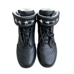 画像3: Leather high-top sneaker boots with five-star studsshoes ユニセックス 男女兼用レザー5スタースタッズハイカットレースアップスニーカー shoes ユニセックス 男女兼用ペイズリーバンダナ柄ポイントレザー レースアップスニーカー (3)