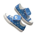 画像3: Blue Star Print Canvas Lace-Up Sneakers shoes ユニセックス 男女兼用ブルースタープリントキャンバス レースアップスニーカー (3)