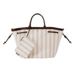 画像1: Canvas Stripe Tote N Bag　ストライプトートNバッグショッピングキャンバスバッグ (1)
