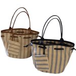 画像5: Canvas Stripe Tote N Bag　ストライプトートNバッグショッピングキャンバスバッグ (5)
