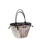 画像4: Canvas Stripe Tote N Bag　ストライプトートNバッグショッピングキャンバスバッグ (4)