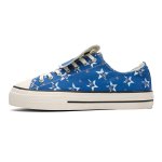 画像1: Blue Star Print Canvas Lace-Up Sneakers shoes ユニセックス 男女兼用ブルースタープリントキャンバス レースアップスニーカー (1)