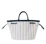 画像2: Canvas Stripe Tote N Bag　ストライプトートNバッグショッピングキャンバスバッグ (2)