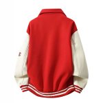 画像5: Regular-Collar Varsity Jacket with Leather Sleeves and OBA Horse Embroiderybaseball uniform jacket blouson  ユニセックス 男女兼用 OBA＆ホースエンブレム刺繍レザースリーブ スタジアムジャンパー スタジャンジャケット ブルゾン (5)
