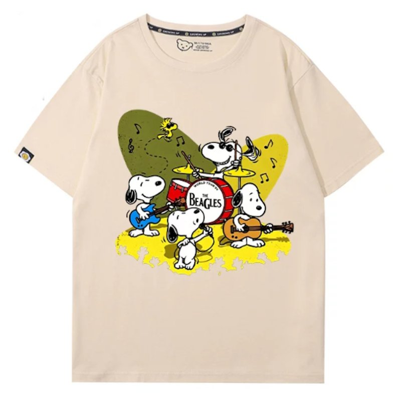 画像4: The rock band Beagle Snoopy T-Shirts Men Women's Cotton T　 ユニセックス 男女兼用 バンドスヌーピービーグルプリント Tシャツ (4)