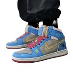 画像3: Two-tone high-top lace-up sneakers with logo Swoosh shoes ユニセックス 男女兼用バイカラーハイカットロゴスウォッシュレースアップスニーカー  (3)