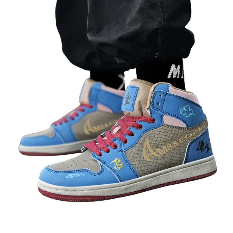 画像3: Two-tone high-top lace-up sneakers with logo Swoosh shoes ユニセックス 男女兼用バイカラーハイカットロゴスウォッシュレースアップスニーカー  (3)