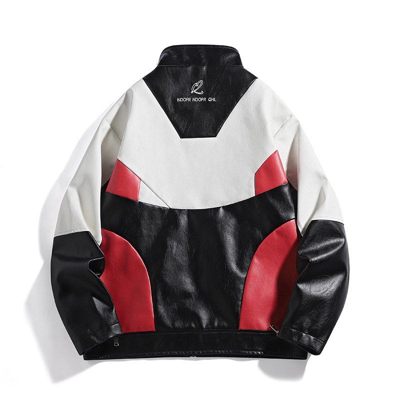 画像5: motorcycle biker leather  jacket blouson  ユニセックス 男女兼用レザーモーターサイクルバイカージャケットジャンパー  ブルゾン (5)
