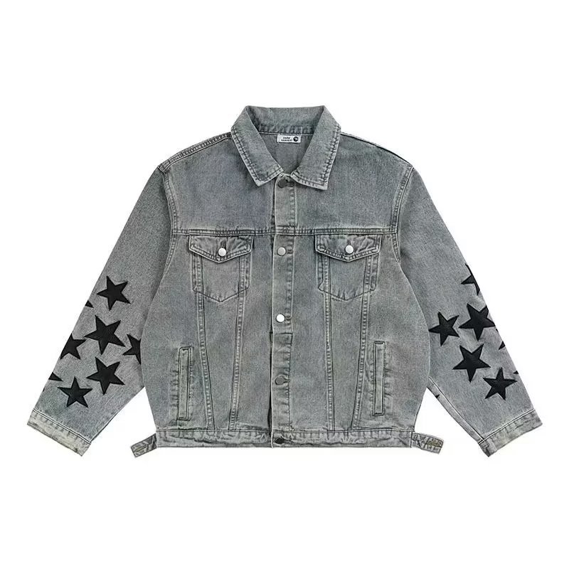 画像2: Star-print denim Jacket blouson  ユニセックス男女兼用 スタープリントGジャンジャケットブルゾン (2)