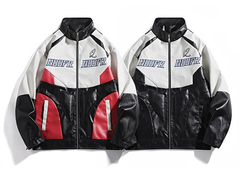 画像3: motorcycle biker leather  jacket blouson  ユニセックス 男女兼用レザーモーターサイクルバイカージャケットジャンパー  ブルゾン (3)