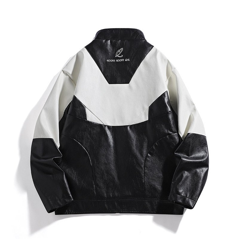 画像4: motorcycle biker leather  jacket blouson  ユニセックス 男女兼用レザーモーターサイクルバイカージャケットジャンパー  ブルゾン (4)