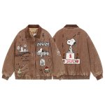 画像1: Snoopy & Music Patchwork Embroidery  jacket blouson  ユニセックス 男女兼用スヌーピー＆ミュージックパッチワーク刺繍ジャケットジャンパー  ブルゾン (1)