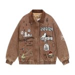 画像2: Snoopy & Music Patchwork Embroidery  jacket blouson  ユニセックス 男女兼用スヌーピー＆ミュージックパッチワーク刺繍ジャケットジャンパー  ブルゾン (2)