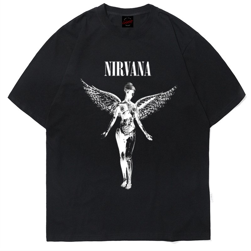 画像4: Unisex Nirvana In Utero rock band  print  T-Shirt    ニルヴァーナイン・ユーテロ  ロックバンドプリント ヴィンテージ風 古着風 半袖ラウンドネック Tシャツ ユニセックス 男女兼用 バンドT (4)