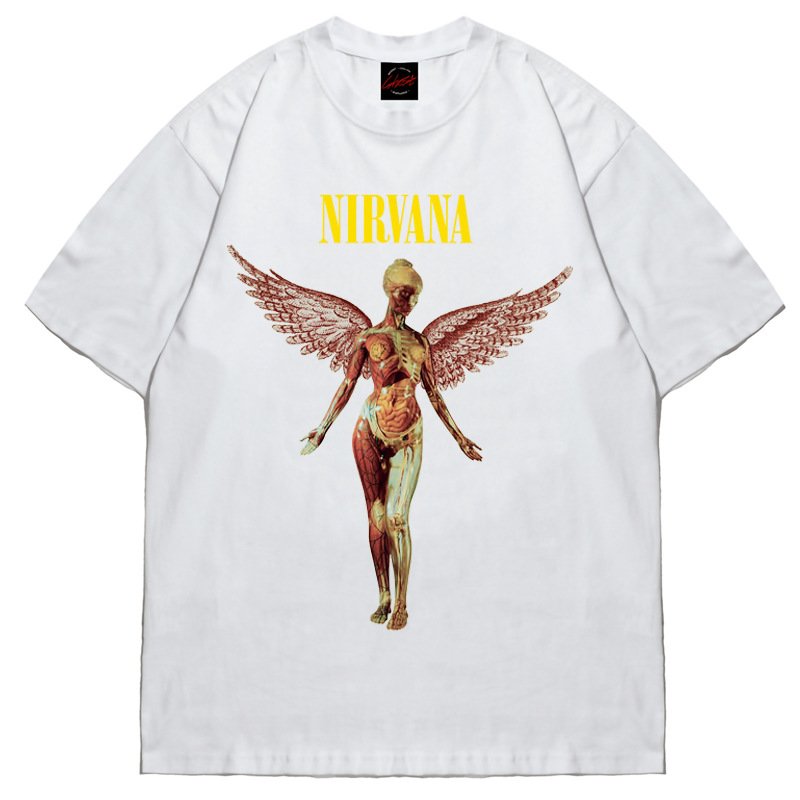 画像3: Unisex Nirvana In Utero rock band  print  T-Shirt    ニルヴァーナイン・ユーテロ  ロックバンドプリント ヴィンテージ風 古着風 半袖ラウンドネック Tシャツ ユニセックス 男女兼用 バンドT (3)