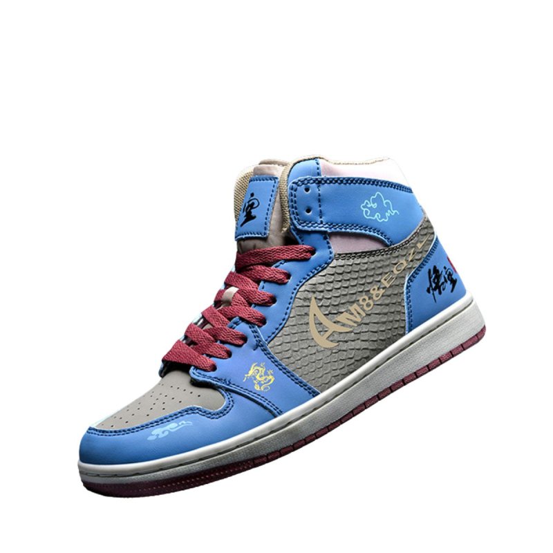 画像2: Two-tone high-top lace-up sneakers with logo Swoosh shoes ユニセックス 男女兼用バイカラーハイカットロゴスウォッシュレースアップスニーカー  (2)