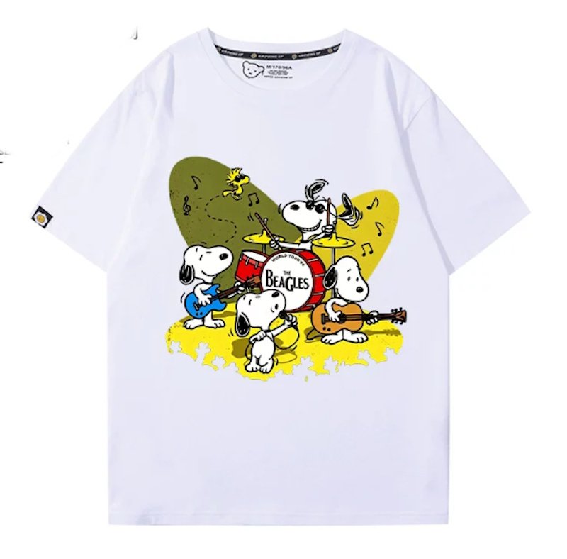 画像2: The rock band Beagle Snoopy T-Shirts Men Women's Cotton T　 ユニセックス 男女兼用 バンドスヌーピービーグルプリント Tシャツ (2)