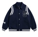 画像1: The Simpsons Embroidered Varsity Jacket baseball uniform jacket blouson ユニセックス男女兼用 シンプソンズ文字刺繍スタジアムジャンパー スタジャン ジャケットブルゾン (1)