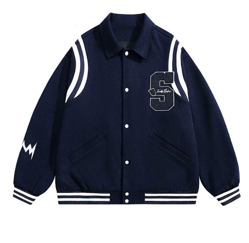 画像1: The Simpsons Embroidered Varsity Jacket baseball uniform jacket blouson ユニセックス男女兼用 シンプソンズ文字刺繍スタジアムジャンパー スタジャン ジャケットブルゾン (1)