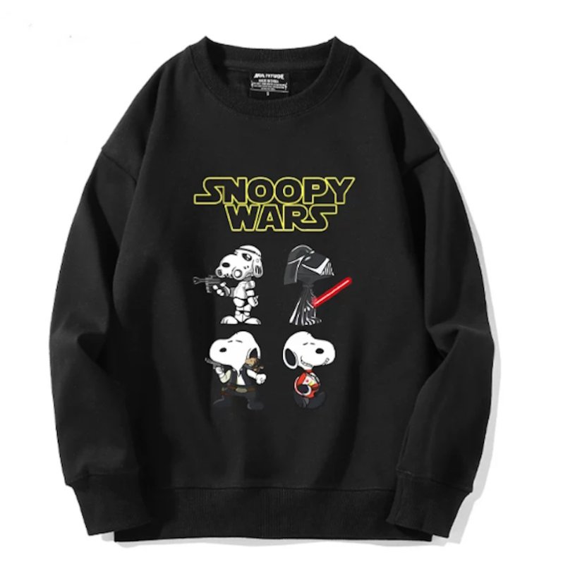 画像1: Snoopy Wars x Star Wars Print Sweatshirt ユニセックス 男女兼用 スヌーピーウォーズ×スターウォーズプリント スウェットトレーナー (1)