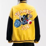 画像4: ASTRO BOY EMBROIDERED STADIUM JACKET uniform jacket blouson  ユニセックス 男女兼用アストロボーイ刺繍スタジアムジャンパー スタジャンジャケット ブルゾン (4)