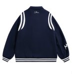 画像4: The Simpsons Embroidered Varsity Jacket baseball uniform jacket blouson ユニセックス男女兼用 シンプソンズ文字刺繍スタジアムジャンパー スタジャン ジャケットブルゾン (4)