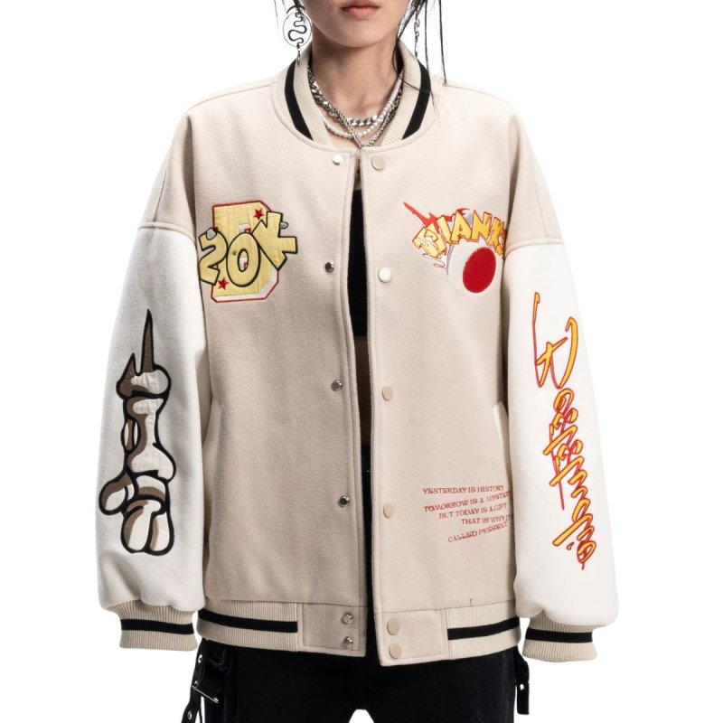 画像5: ASTRO BOY EMBROIDERED STADIUM JACKET uniform jacket blouson  ユニセックス 男女兼用アストロボーイ刺繍スタジアムジャンパー スタジャンジャケット ブルゾン (5)
