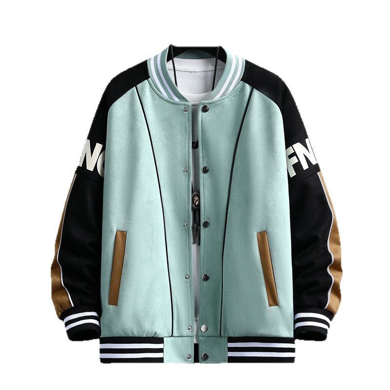 画像3: Hip-hop boy print Two-tone varsity jacket uniform jacket blouson  ユニセックス 男女兼用ヒップホップボーイプリント バイカラー スタジアムジャンパー スタジャンジャケット ブルゾン (3)