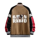 画像2: Hip-hop boy print Two-tone varsity jacket uniform jacket blouson  ユニセックス 男女兼用ヒップホップボーイプリント バイカラー スタジアムジャンパー スタジャンジャケット ブルゾン (2)