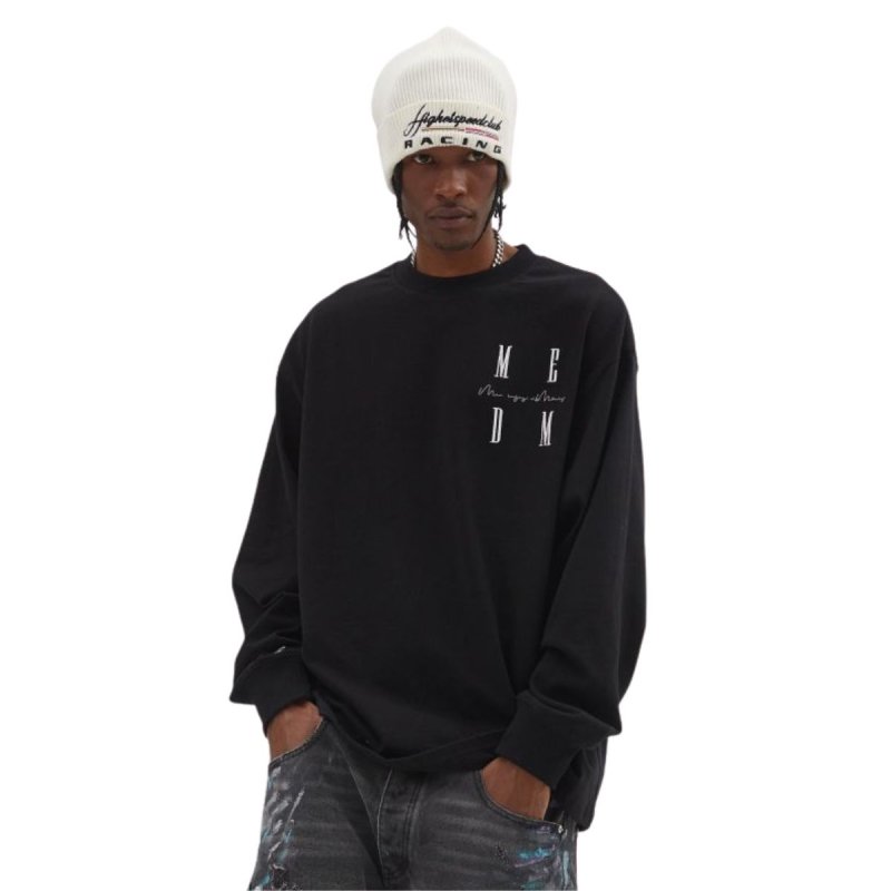 画像1: M.E.D.M MEDM logo basic cotton long sleeve t-shirts MR. ENJOY DA MONEY ミスターエンジョイダマネー ユニセックス 男女兼用 ベーシック ロゴ ロングスリーブ Tシャツ (1)