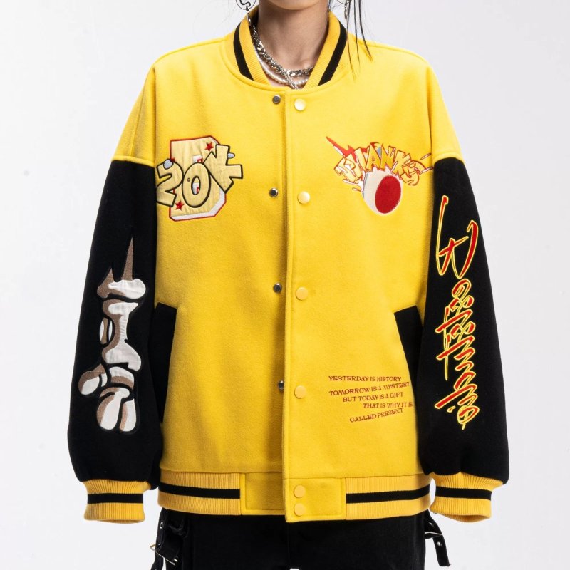 画像6: ASTRO BOY EMBROIDERED STADIUM JACKET uniform jacket blouson  ユニセックス 男女兼用アストロボーイ刺繍スタジアムジャンパー スタジャンジャケット ブルゾン (6)