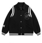 画像3: The Simpsons Embroidered Varsity Jacket baseball uniform jacket blouson ユニセックス男女兼用 シンプソンズ文字刺繍スタジアムジャンパー スタジャン ジャケットブルゾン (3)