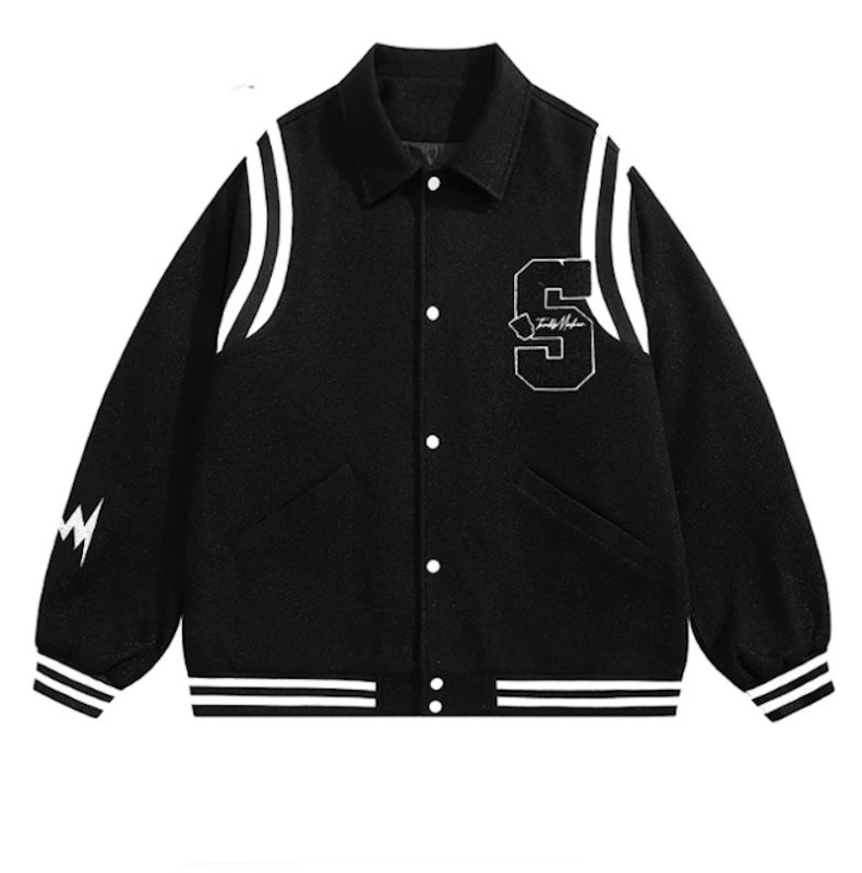 画像3: The Simpsons Embroidered Varsity Jacket baseball uniform jacket blouson ユニセックス男女兼用 シンプソンズ文字刺繍スタジアムジャンパー スタジャン ジャケットブルゾン (3)