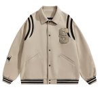画像2: The Simpsons Embroidered Varsity Jacket baseball uniform jacket blouson ユニセックス男女兼用 シンプソンズ文字刺繍スタジアムジャンパー スタジャン ジャケットブルゾン (2)
