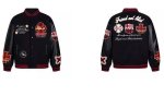 画像2: Leather-Sleeve Baseball Jacket with Letter Emblem Embroidery Jacket baseball uniform jacket blouson ユニセックス男女兼用レターエンブレム刺繍スタジアムジャンパー スタジャン ジャケットブルゾン (2)