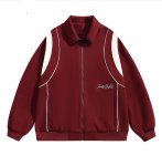 画像4: The Simpsons face embroidery Zip-upJacket baseball uniform jacket blouson ユニセックス男女兼用 シンプソンズ文字顔刺繍ジップアップスタジアムジャンパー スタジャン ジャケットブルゾン (4)