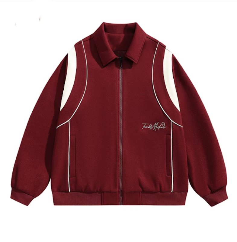 画像4: The Simpsons face embroidery Zip-upJacket baseball uniform jacket blouson ユニセックス男女兼用 シンプソンズ文字顔刺繍ジップアップスタジアムジャンパー スタジャン ジャケットブルゾン (4)