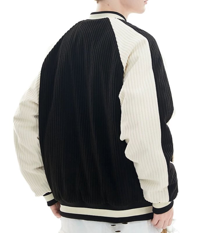 画像5: The Simpsons Embroidered Varsity Jacket baseball uniform jacket blouson ユニセックス男女兼用 シンプソンズバートシンプソンコーデュロイスタジアムジャンパー スタジャン ジャケットブルゾン (5)