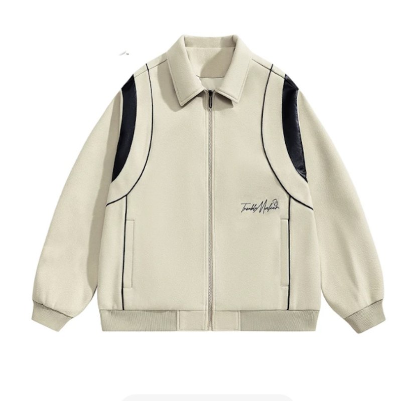 画像1: The Simpsons face embroidery Zip-upJacket baseball uniform jacket blouson ユニセックス男女兼用 シンプソンズ文字顔刺繍ジップアップスタジアムジャンパー スタジャン ジャケットブルゾン (1)