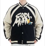 画像3: The Simpsons Embroidered Varsity Jacket baseball uniform jacket blouson ユニセックス男女兼用 シンプソンズバートシンプソンコーデュロイスタジアムジャンパー スタジャン ジャケットブルゾン (3)