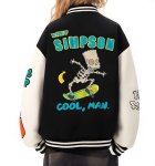 画像6: The Simpsons Skull Bart Simpson Skateboard Embroidery Jacket baseball uniform jacket blouson ユニセックス男女兼用 シンプソンズスカルバートシンプソンスケボー刺繍スタジアムジャンパー スタジャン ジャケットブルゾン (6)