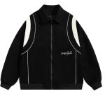画像2: The Simpsons face embroidery Zip-upJacket baseball uniform jacket blouson ユニセックス男女兼用 シンプソンズ文字顔刺繍ジップアップスタジアムジャンパー スタジャン ジャケットブルゾン (2)