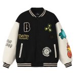 画像3: The Simpsons Skull Bart Simpson Skateboard Embroidery Jacket baseball uniform jacket blouson ユニセックス男女兼用 シンプソンズスカルバートシンプソンスケボー刺繍スタジアムジャンパー スタジャン ジャケットブルゾン (3)