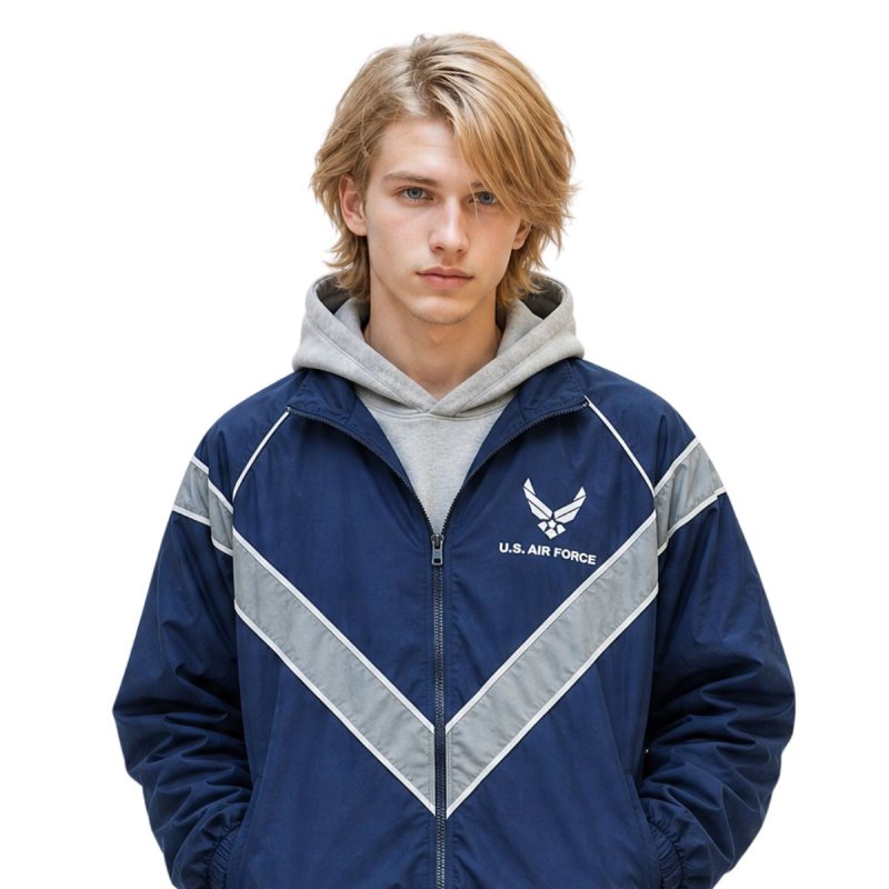 画像4: US Military Style Air Force PTU Windbreaker Jacket Training Sportswear Nylon Set up Matching Set Jacket + Pant ユニセックス 男女兼用 米軍 エアフォース マッチングセット ナイロン セットアップ 上下 (4)